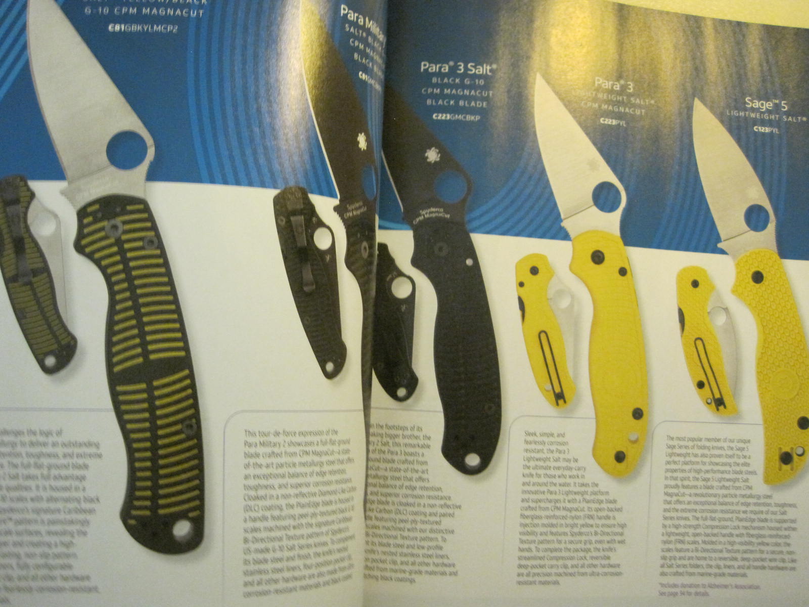 SPYDERCO USA 2025 SPORTS COLLECTABLE KNIVES Catalog Technical Info - NEW