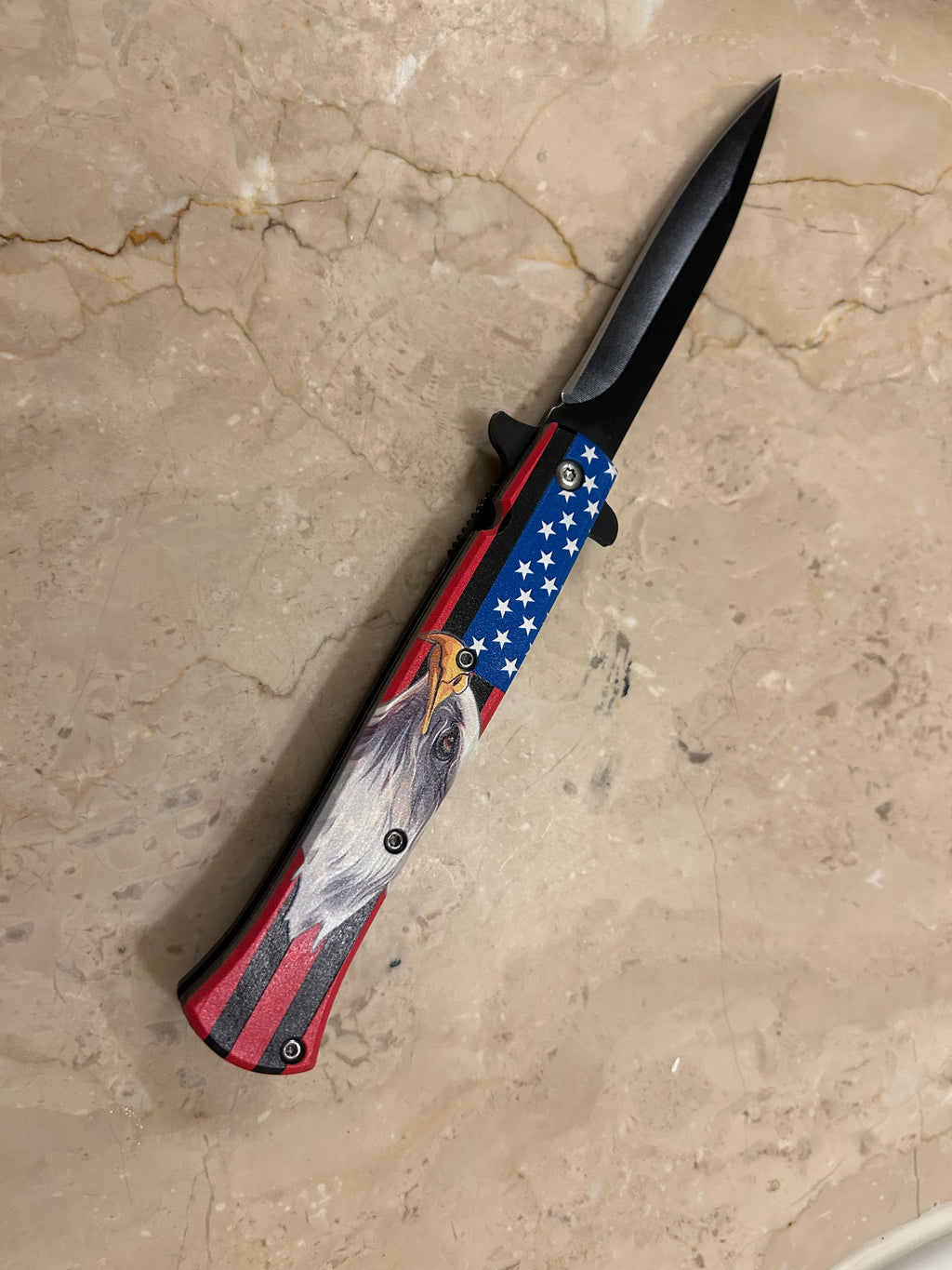 SS... ELITE EDGE-ELITE EAGLE ASSIST KNIFE TACTICAL BLACK BLADE HANDLE STAINLESS KNIFE NEW