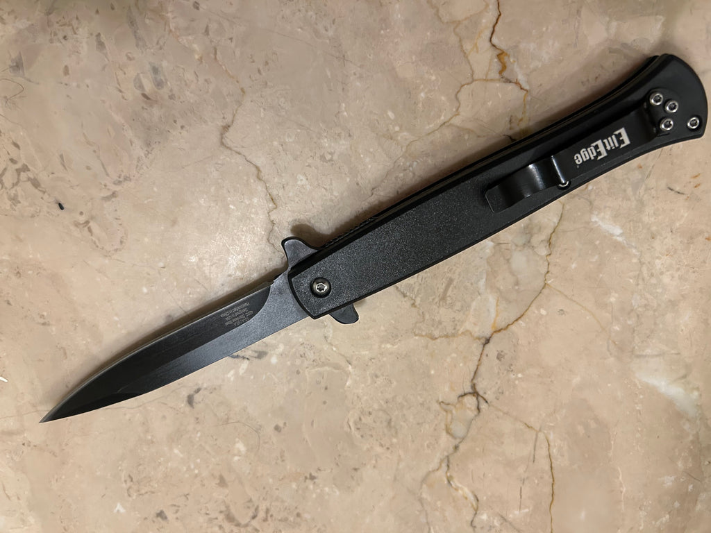 SS... ELITE BIG JOKER SPRING ASSIST BLACK STAINLESS STEEL KNIFE NEW