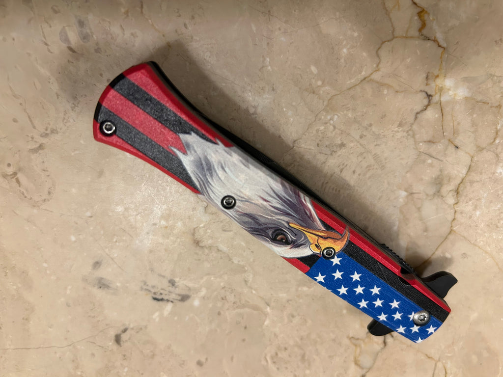 SS... ELITE EDGE-ELITE EAGLE ASSIST KNIFE TACTICAL BLACK BLADE HANDLE STAINLESS KNIFE NEW