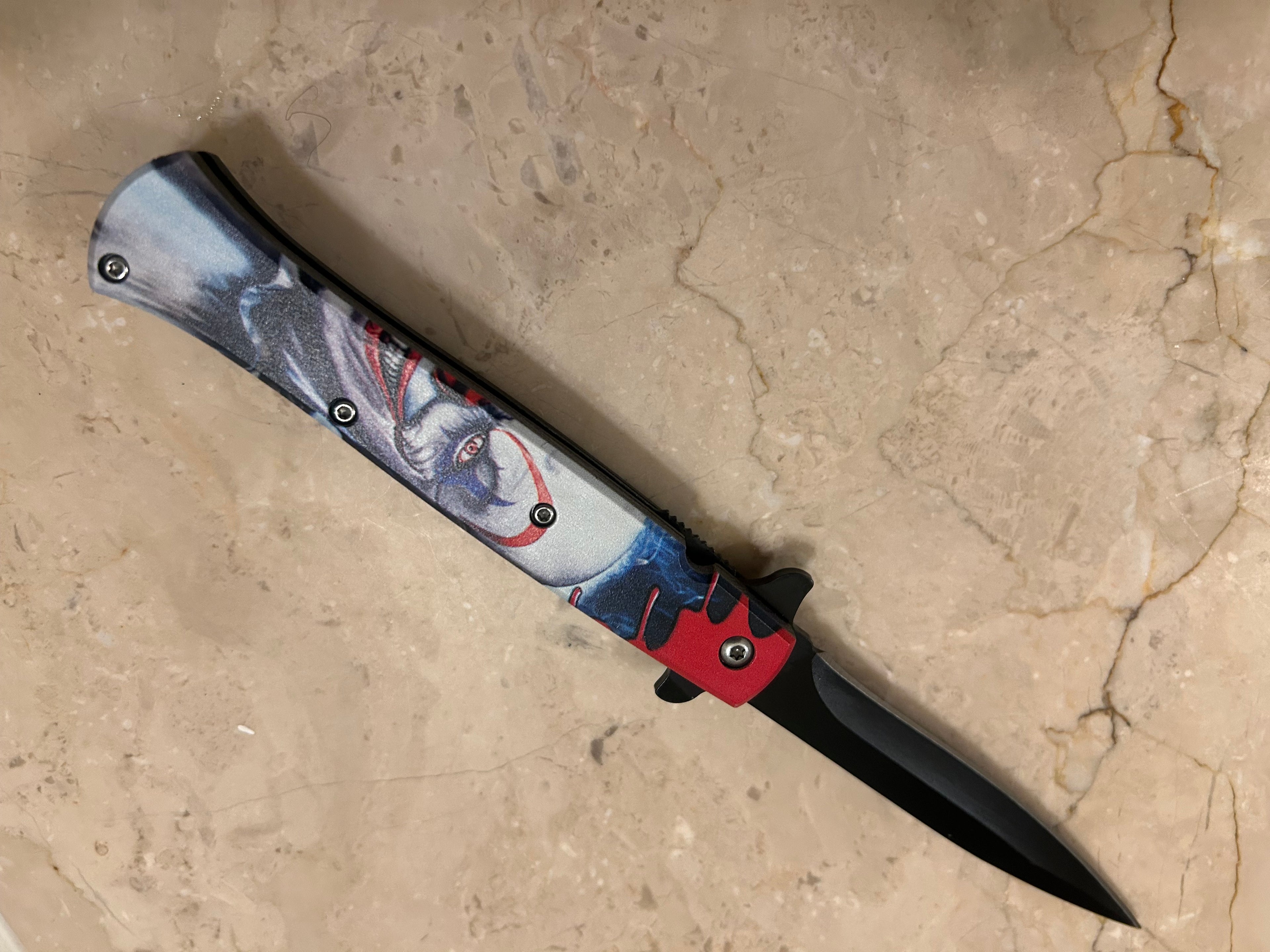 SS... ELITE BIG JOKER SPRING ASSIST BLACK STAINLESS STEEL KNIFE NEW