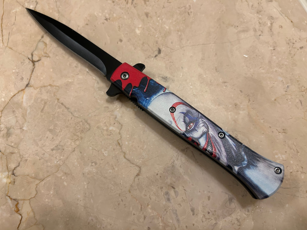 SS... ELITE BIG JOKER SPRING ASSIST BLACK STAINLESS STEEL KNIFE NEW