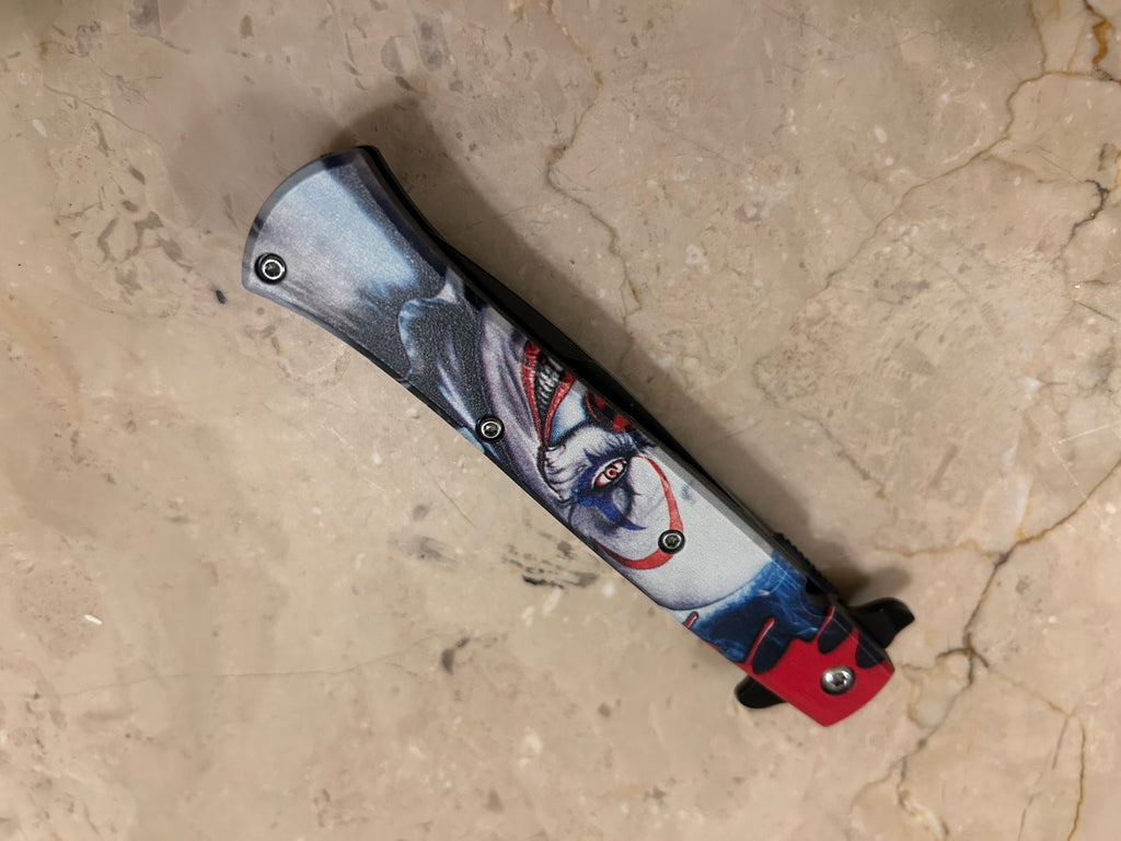 SS... ELITE BIG JOKER SPRING ASSIST BLACK STAINLESS STEEL KNIFE NEW