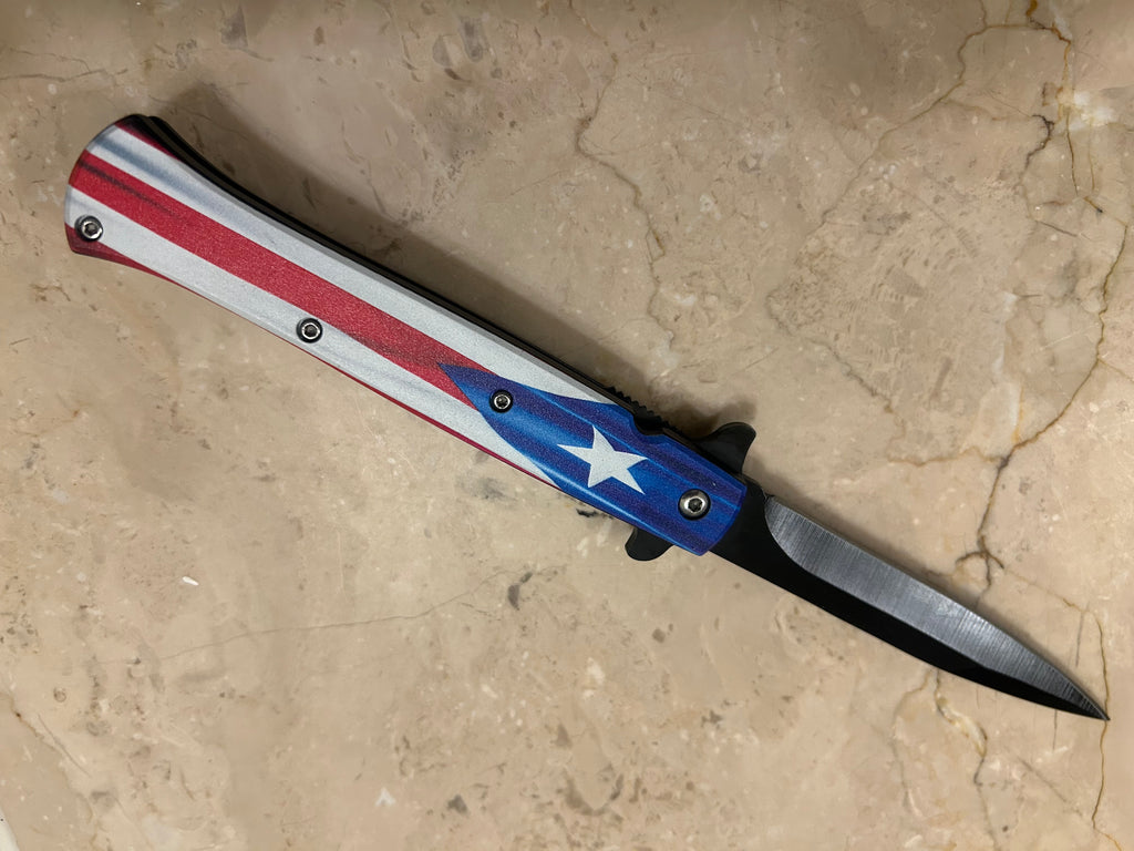 SS... ELITE STAR ASSIST TACTICAL BLACK STAINLESS STEEL KNIFE NEW