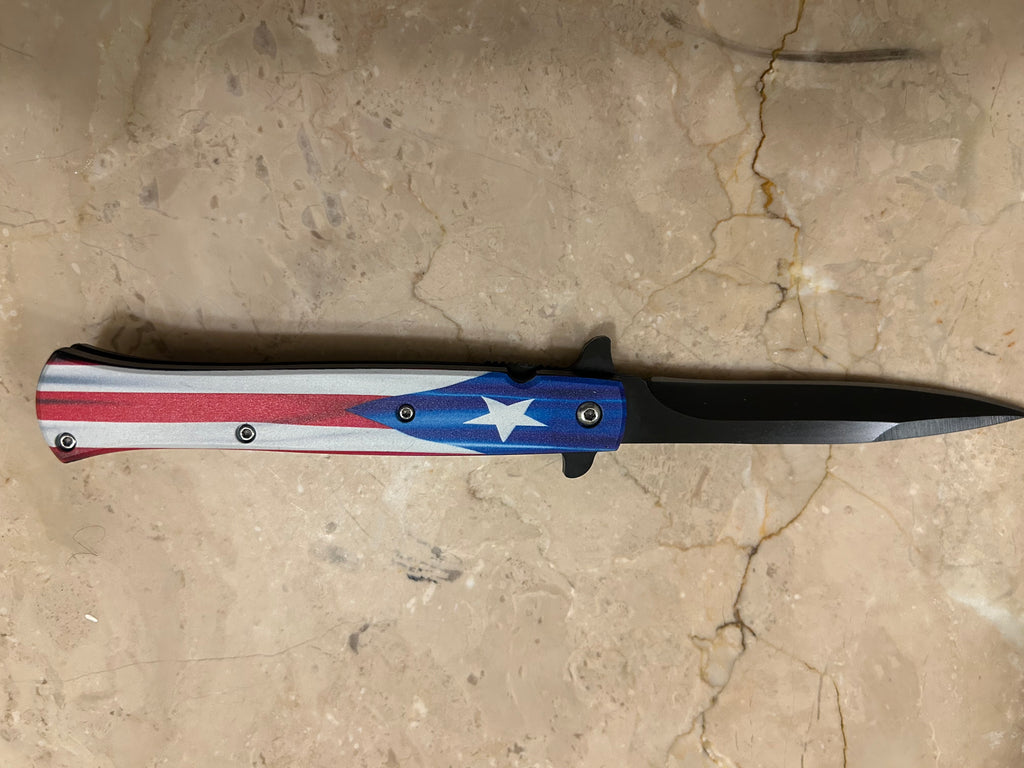 SS... ELITE STAR ASSIST TACTICAL BLACK STAINLESS STEEL KNIFE NEW