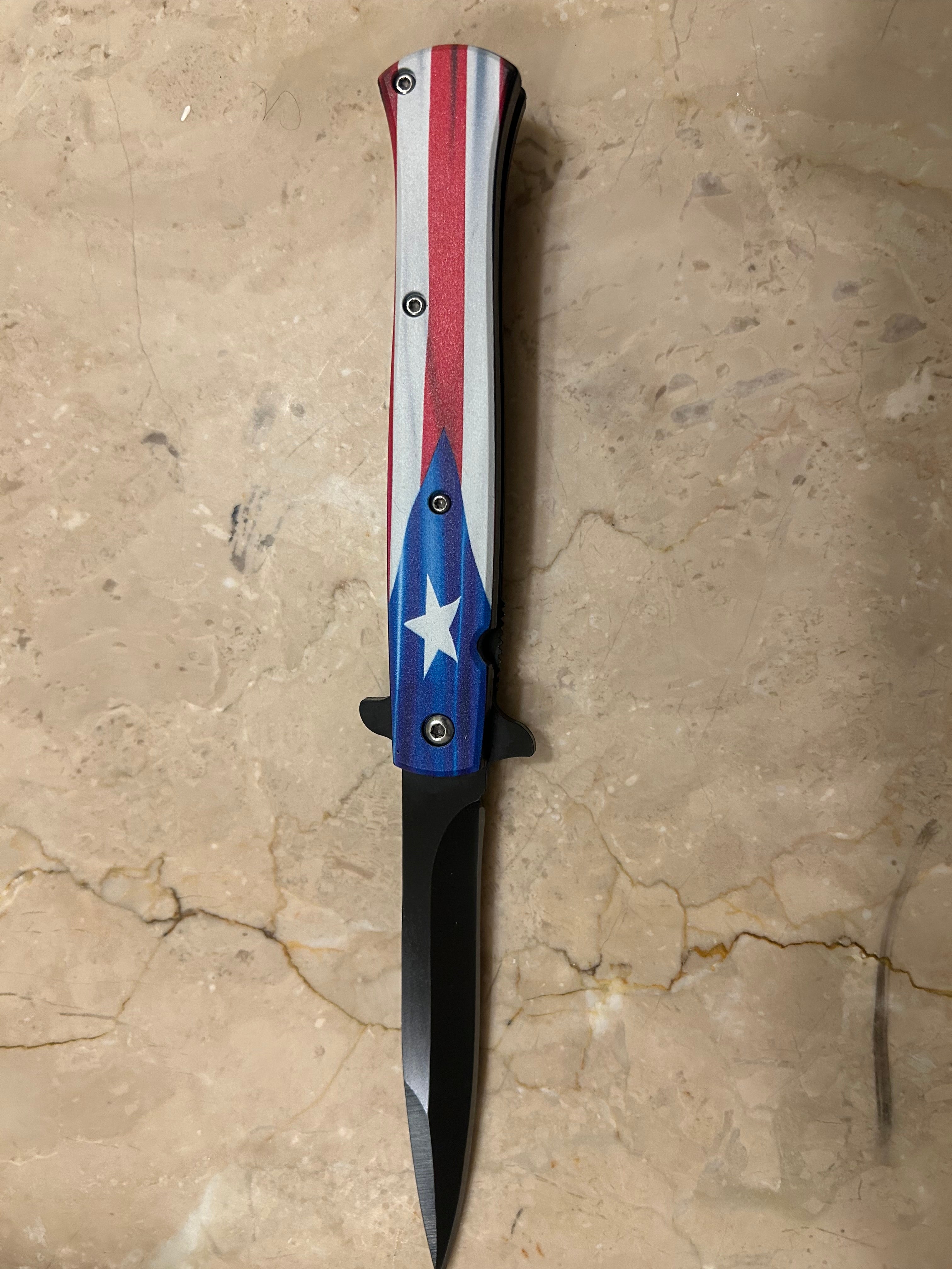 SS... ELITE STAR ASSIST TACTICAL BLACK STAINLESS STEEL KNIFE NEW