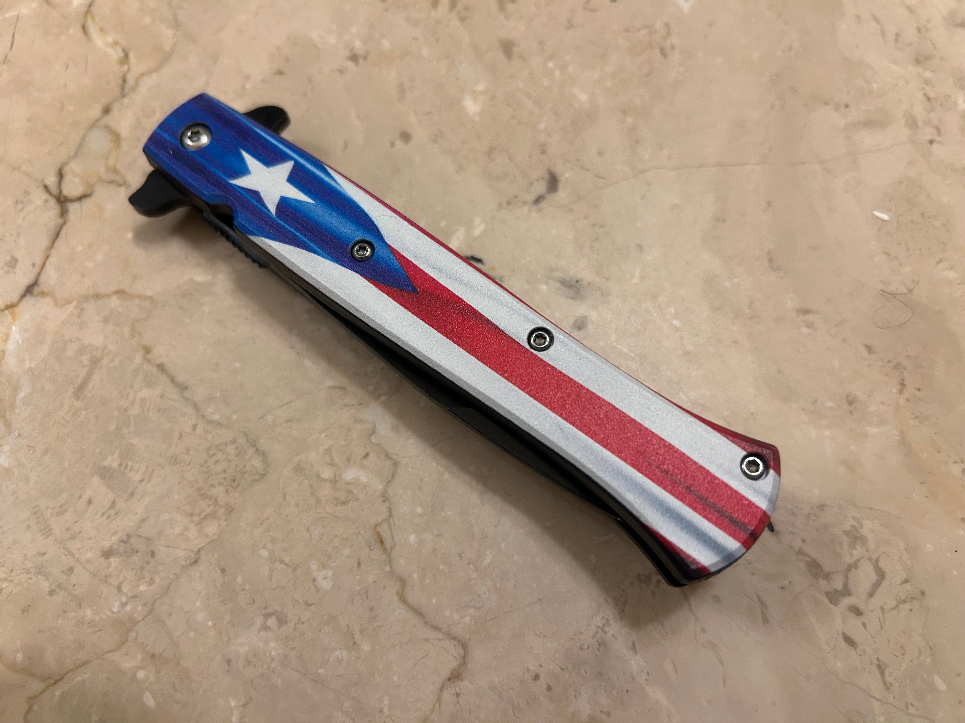 SS... ELITE STAR ASSIST TACTICAL BLACK STAINLESS STEEL KNIFE NEW