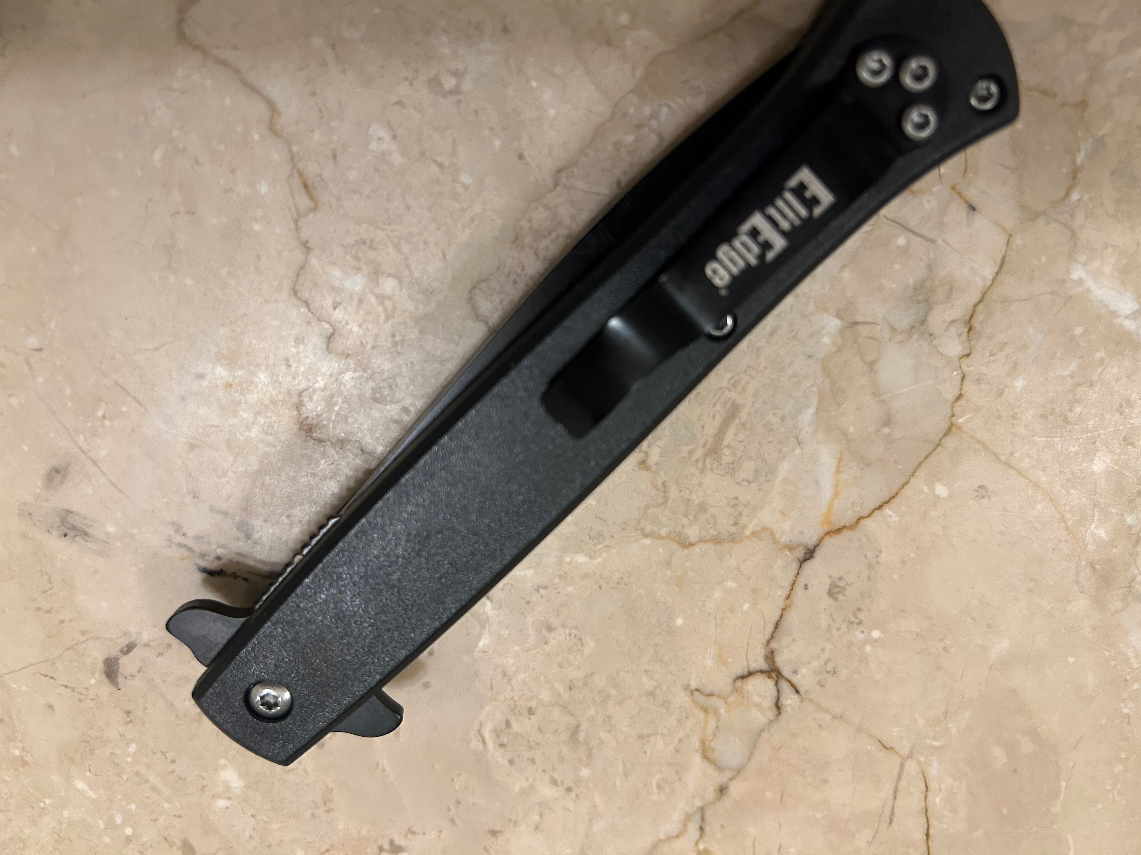 SS... ELITE LITTLE SKULL ASSIST BLACK STAINLESS STEEL KNIFE NEW