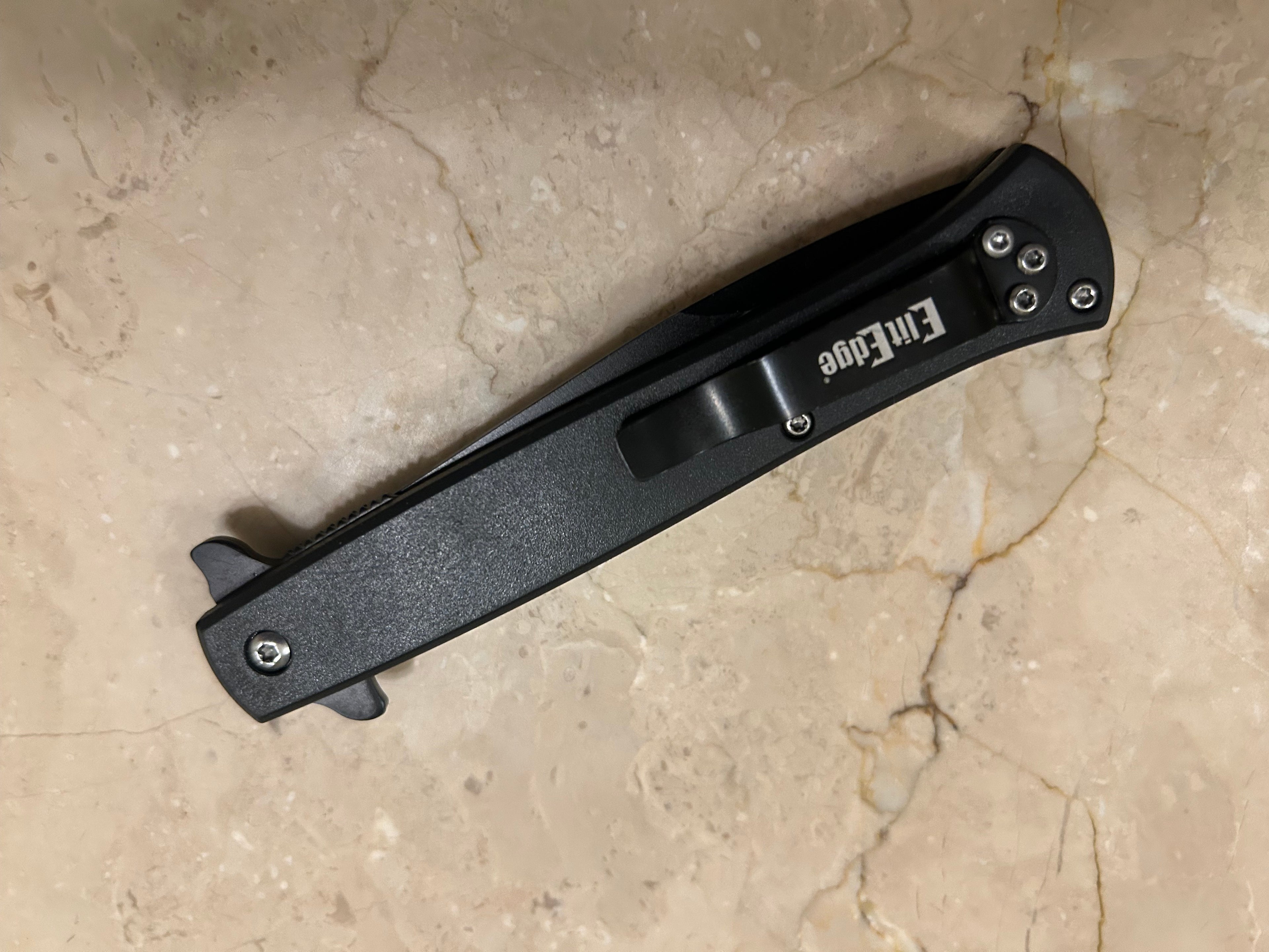 SS... ELITE LITTLE GREEN LEAF ASSIST BLACK STAINLESS STEEL KNIFE NEW