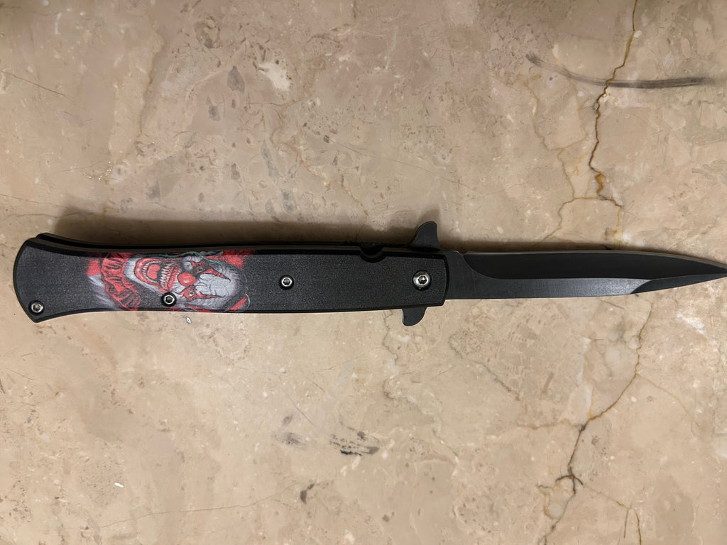 SS... ELITE LITTLE JOKER SPRING ASSIST BLACK STAINLESS STEEL KNIFE NEW