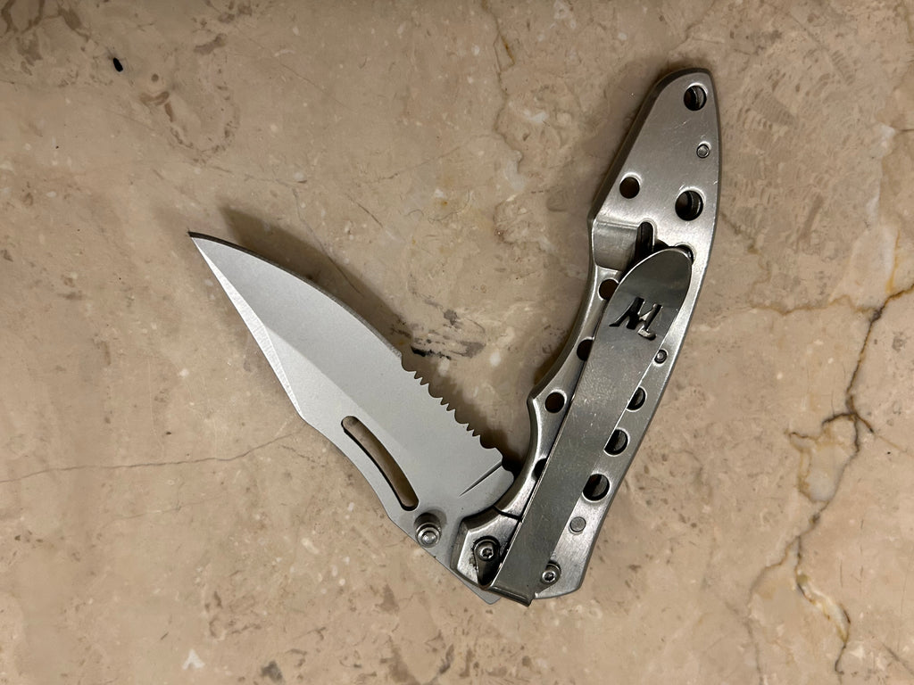 SS...WINCHESTER USA 1 BLADE STAINLESS STEEL MANUAL VINTAGE KNIFE USED