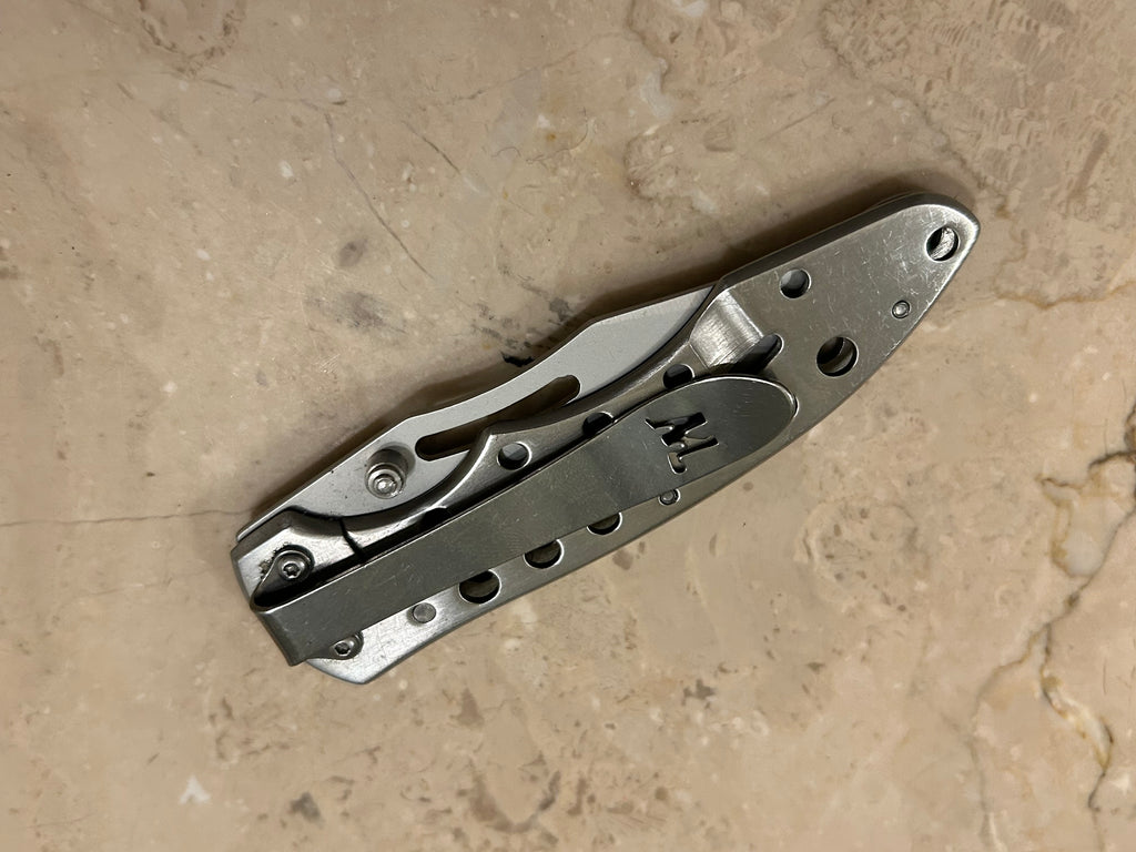 SS...WINCHESTER USA 1 BLADE STAINLESS STEEL MANUAL VINTAGE KNIFE USED