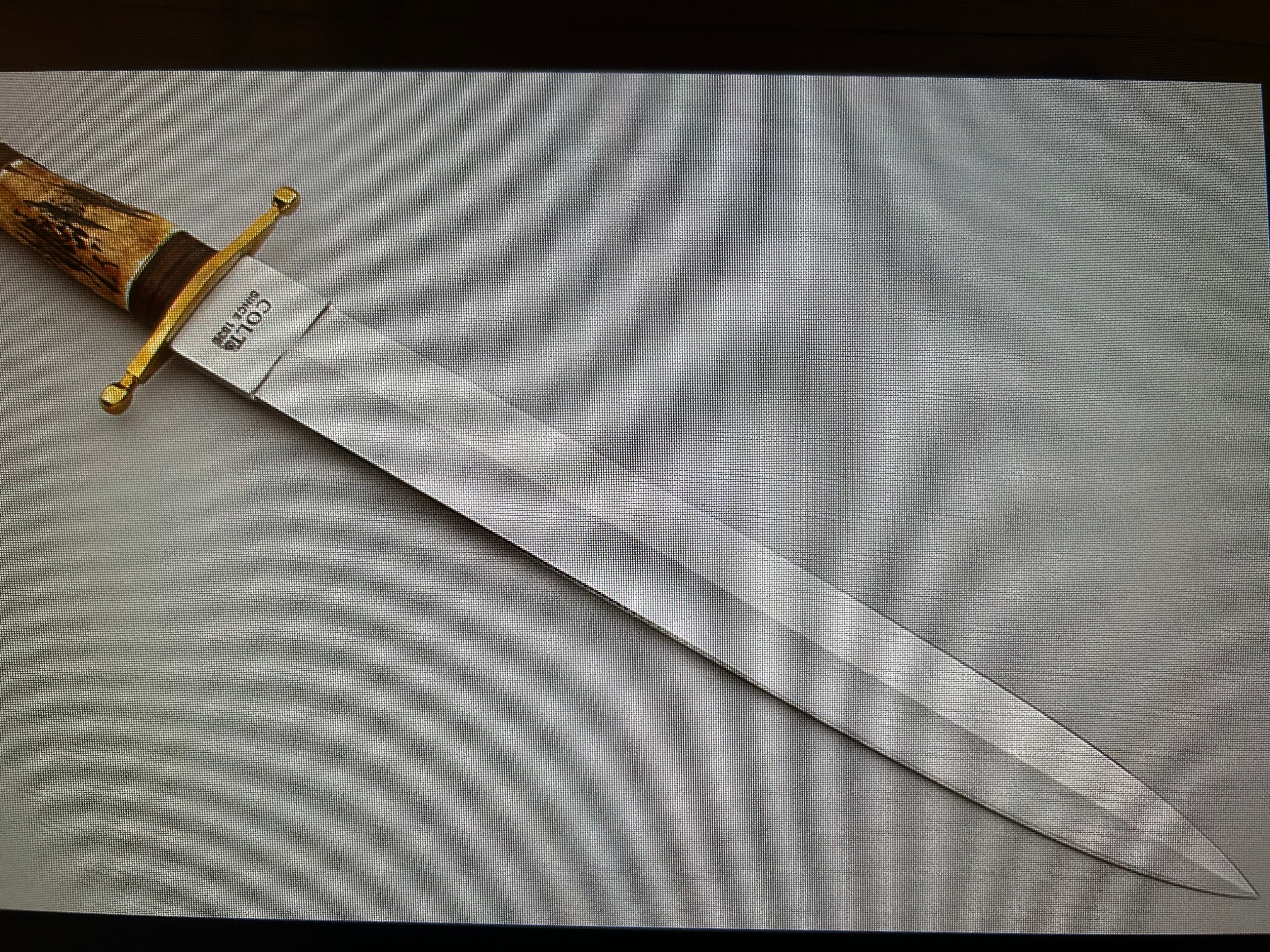 COLT USA KNIVES MODEL FIGHTER 13" BLADE BOWIE ALL PURPOSE FIGHTER KNIFE HIGH CARBON STEEL W/SHEATH PRE-OWNED