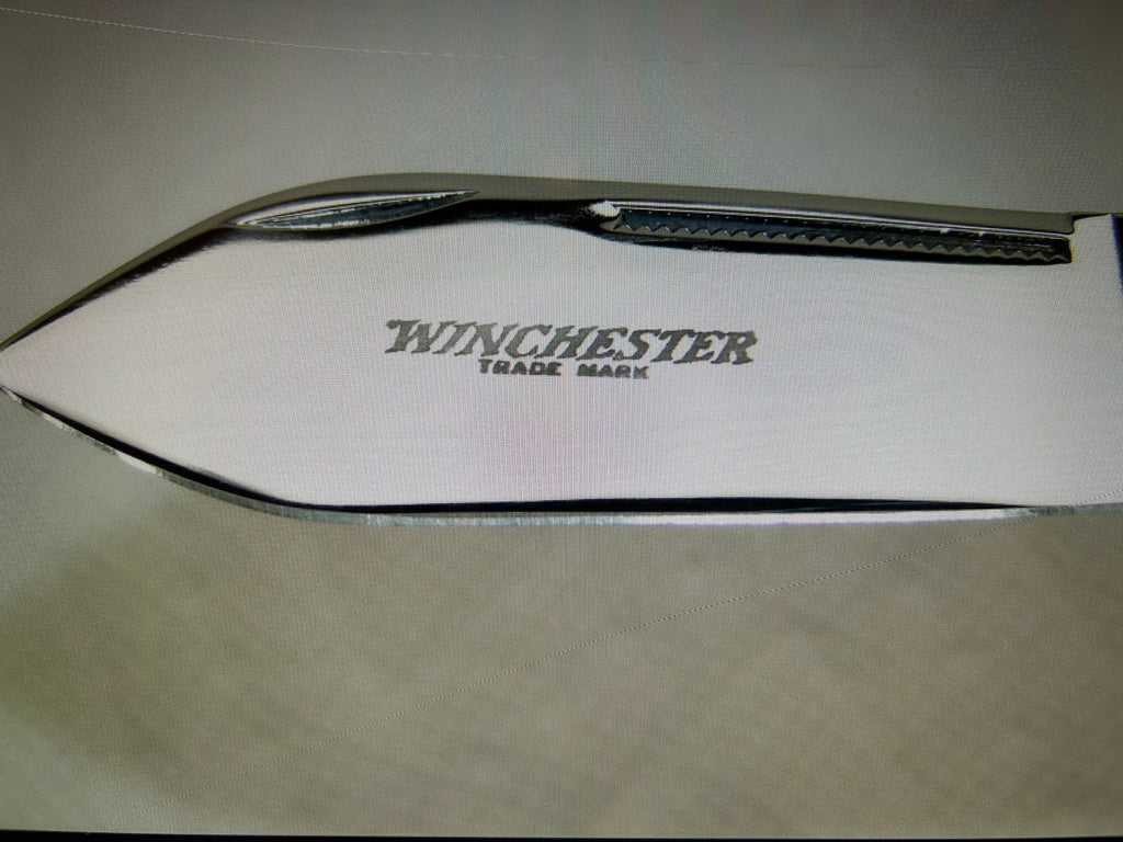 a...Case XX USA Winchester 2010 BH Jumbo Whitter Vintage Buffalo Head Dark Stag Handle Pocket Knife Pre-Owned