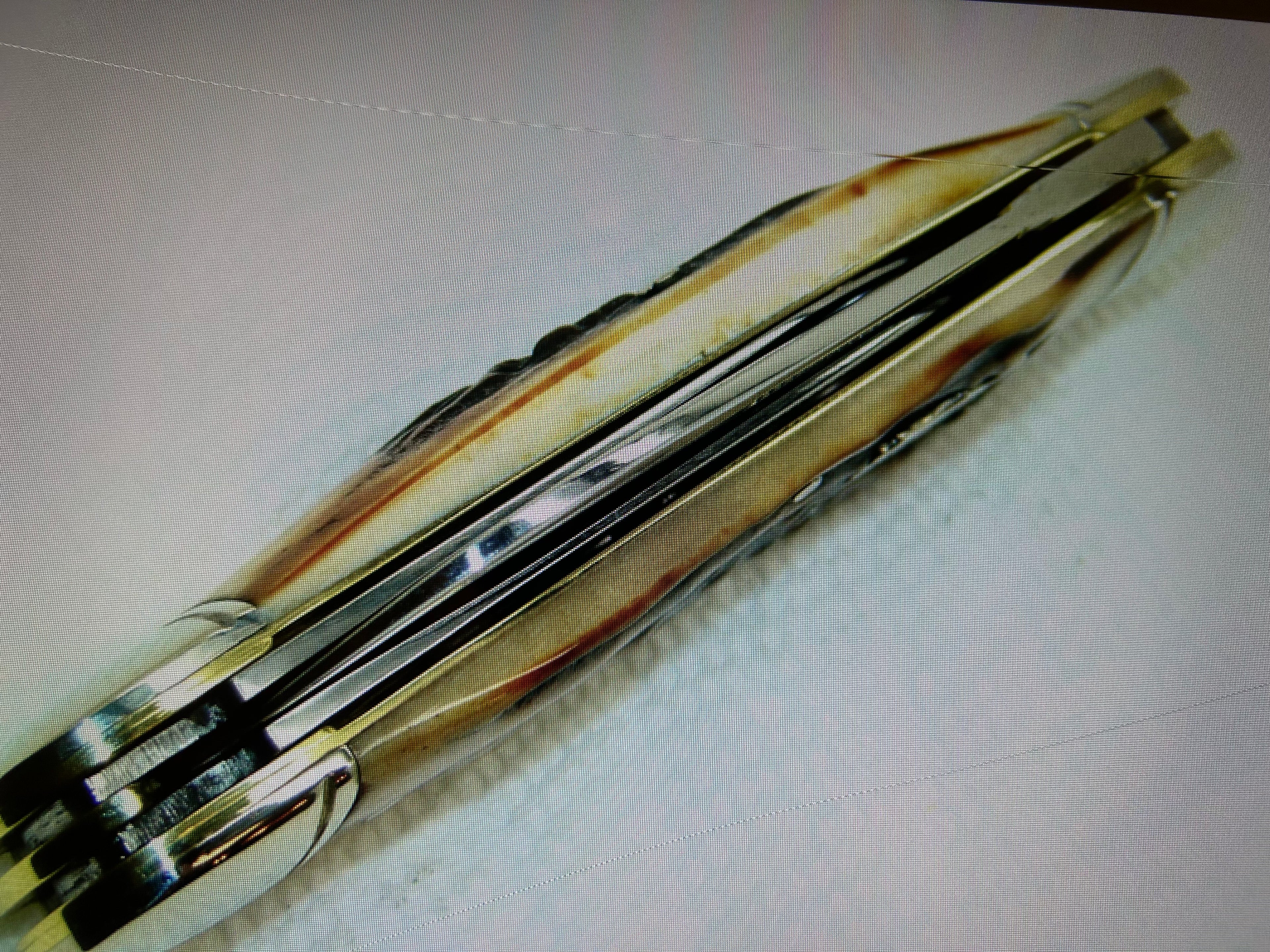 a...Case XX USA Winchester 2010 BH Jumbo Whitter Vintage Buffalo Head Dark Stag Handle Pocket Knife Pre-Owned