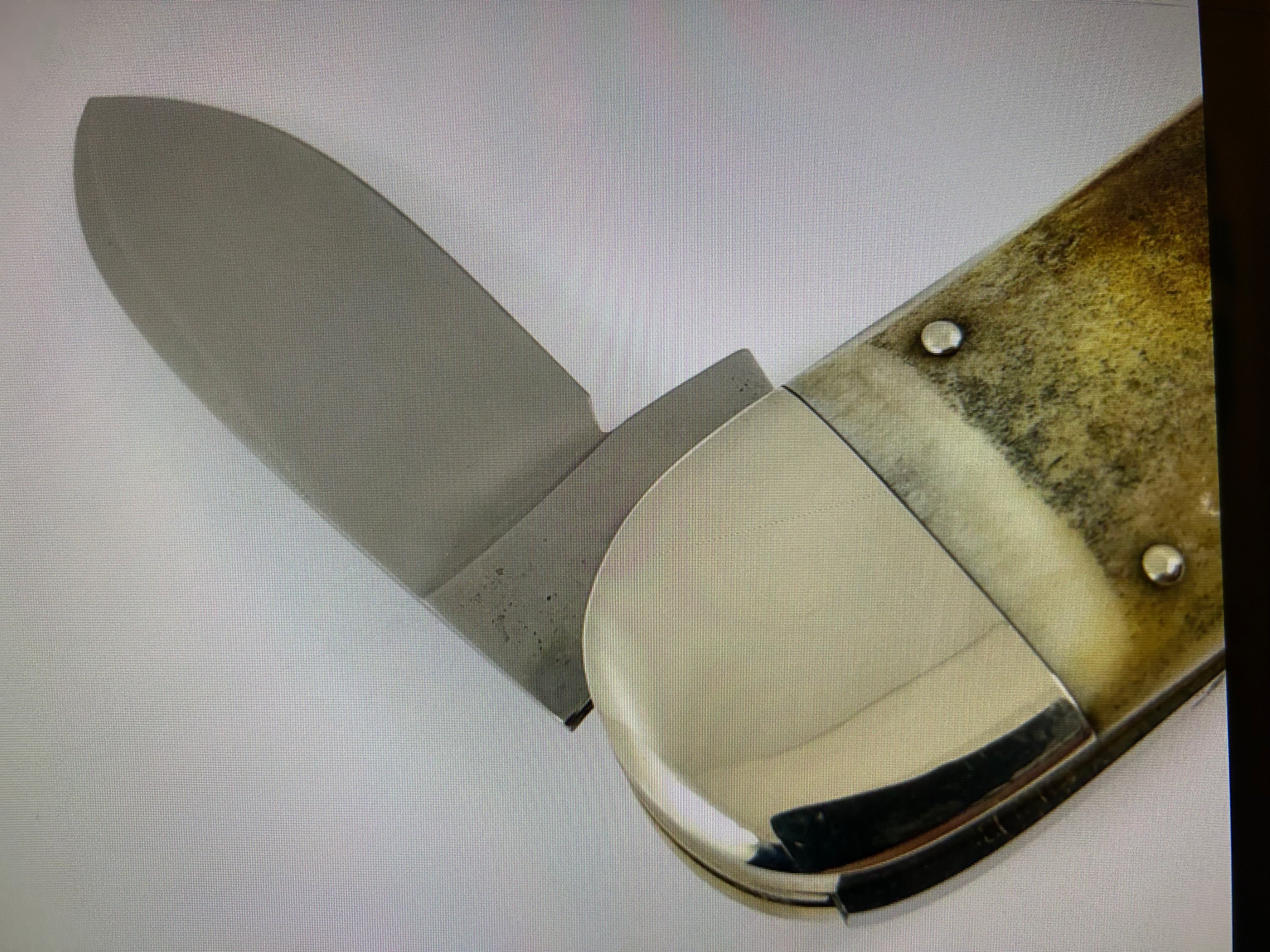 cc...BULLDOG GIANT GERMANY 8.5" Display Sunfish Knife Crystal Synthetic/Bluegill Vintage Age Etch PRE-OWNED