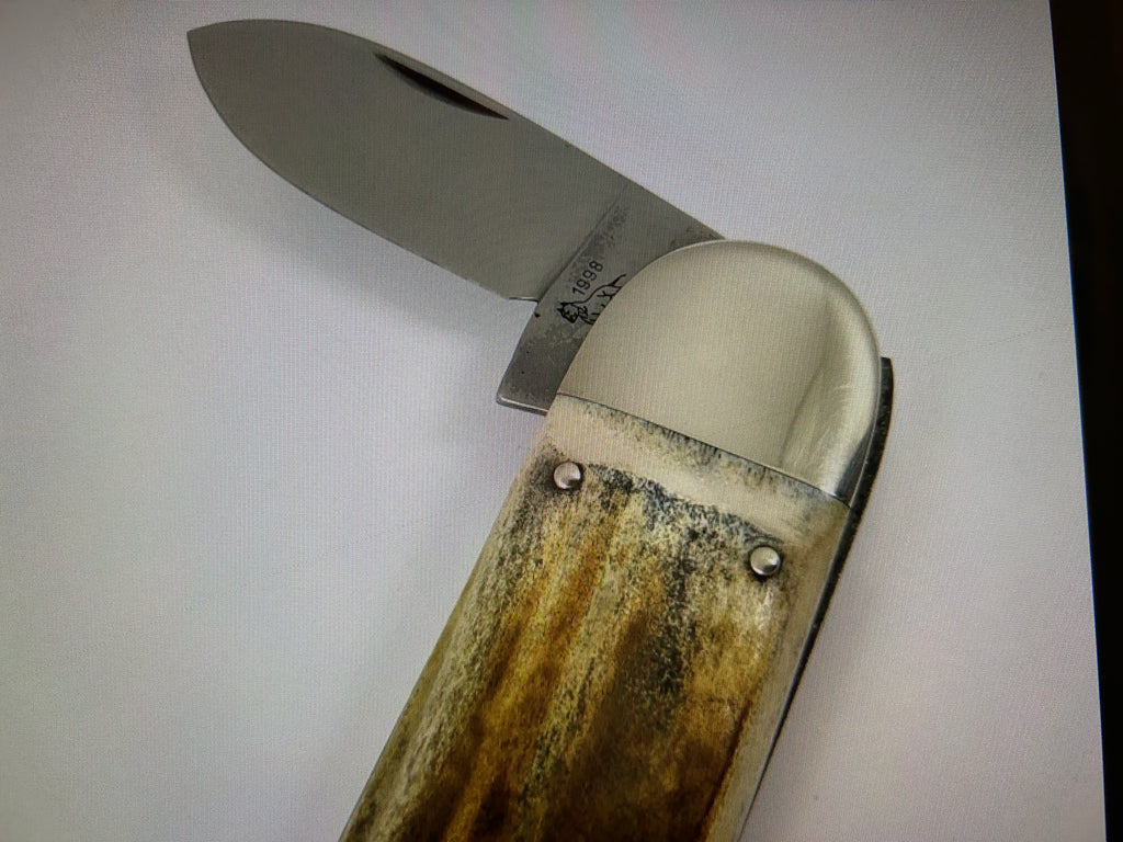 a...CASE XX USA Museum 3" Blade Carbon Steel Smooth Bone Elephant Toe Pocket Knife Pre-Owned