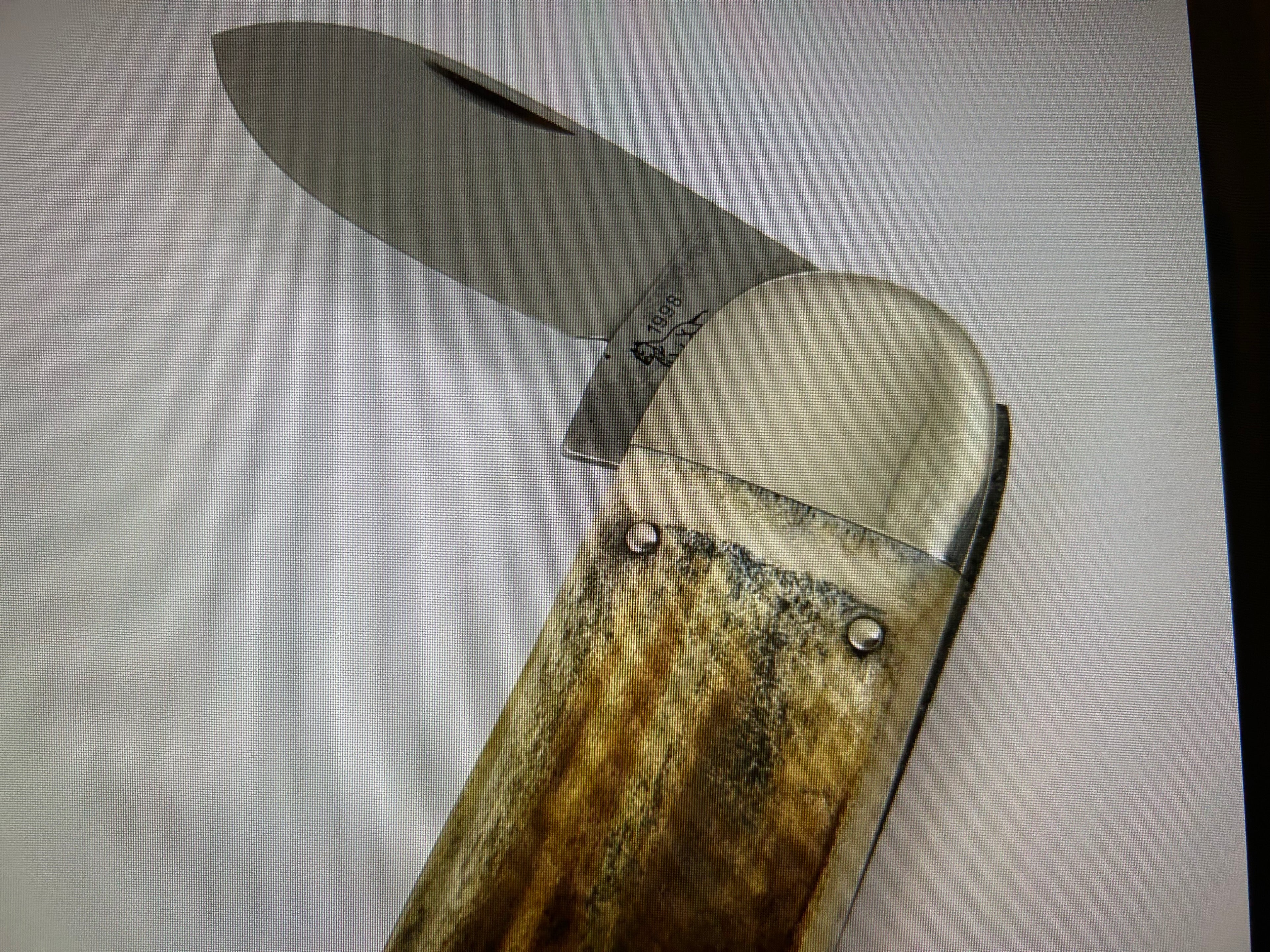 a...CASE XX USA Museum 3" Blade Carbon Steel Smooth Bone Elephant Toe Pocket Knife Pre-Owned
