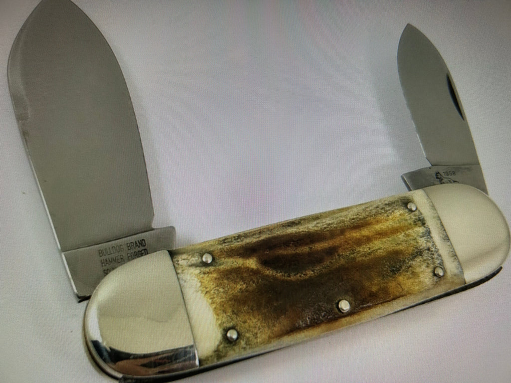 cc...BULLDOG GIANT GERMANY 8.5" Display Sunfish Knife Crystal Synthetic/Bluegill Vintage Age Etch PRE-OWNED