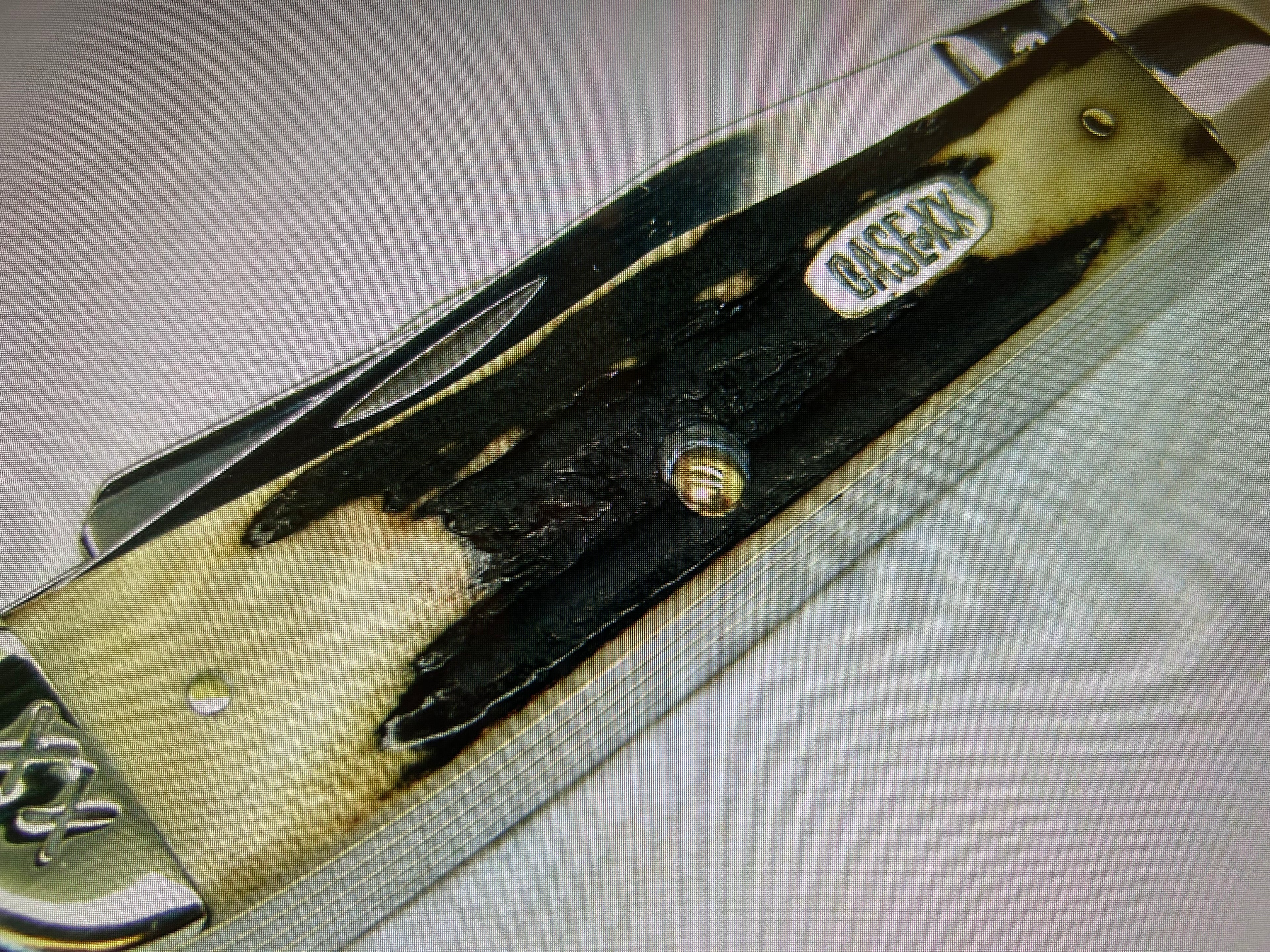 a...Case XX USA Vintage 1997 Trapper Pocket Muti Tool Camping Knife Midnight Stag Handle w/Sheath Pre-OWNED