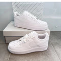 W...NIKE Air Force 1 Low '07 Triple WHITE Mens Black Sports Sneaker CW2288-111 Size 11 BRAND NEW