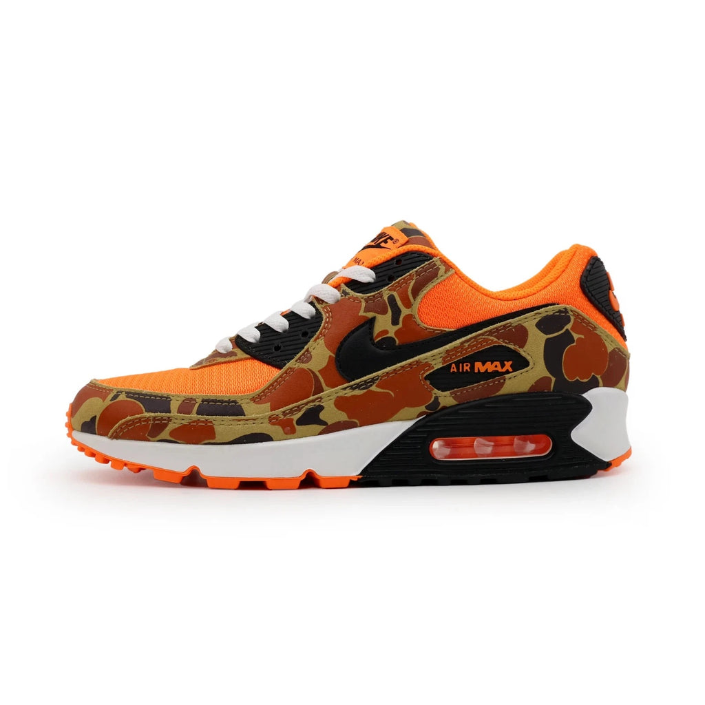 W...NIKE Air Max 90 Total Orange Duck Camo Black Size 11 CW4039-800 Brand NEW