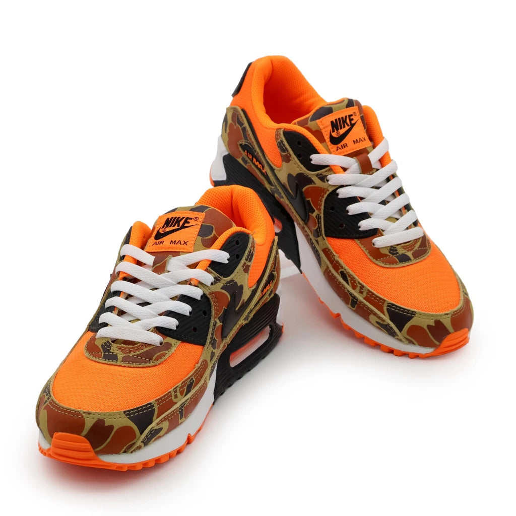 W...NIKE Air Max 90 Total Orange Duck Camo Black Size 11 CW4039-800 Brand NEW