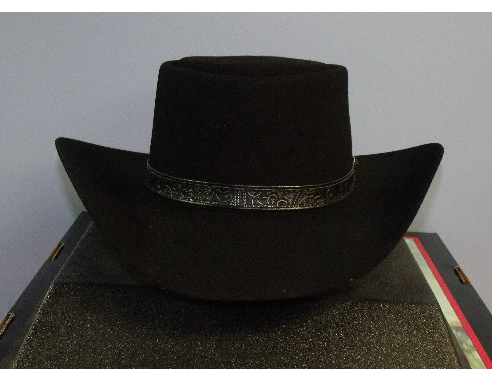 tc...STETSON REVENGER 4X FELT GAMBLER COWBOY BLACK WESTERN HAT BRAND NEW