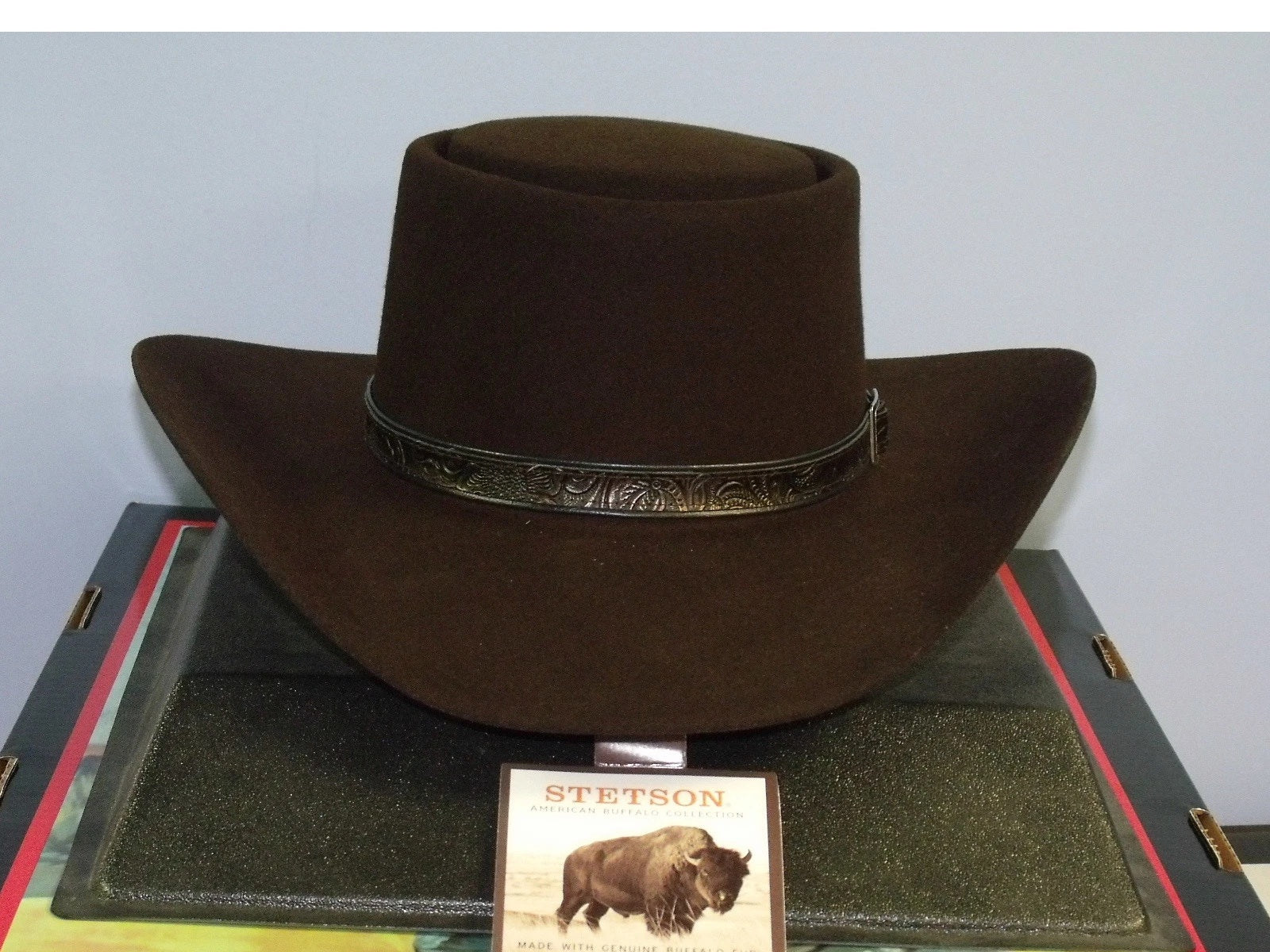 tc...STETSON REVENGER 4X FELT GAMBLER COWBOY BLACK WESTERN HAT BRAND NEW