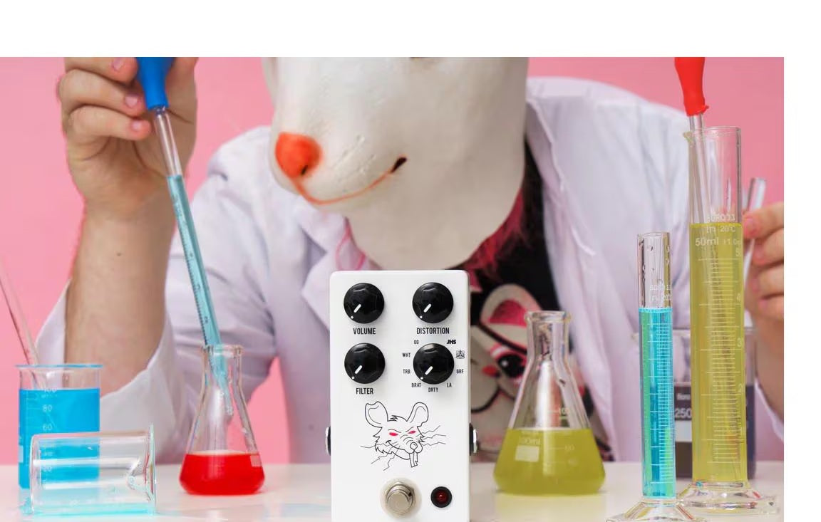 b...JHS White Packrat Distortion Pedal New