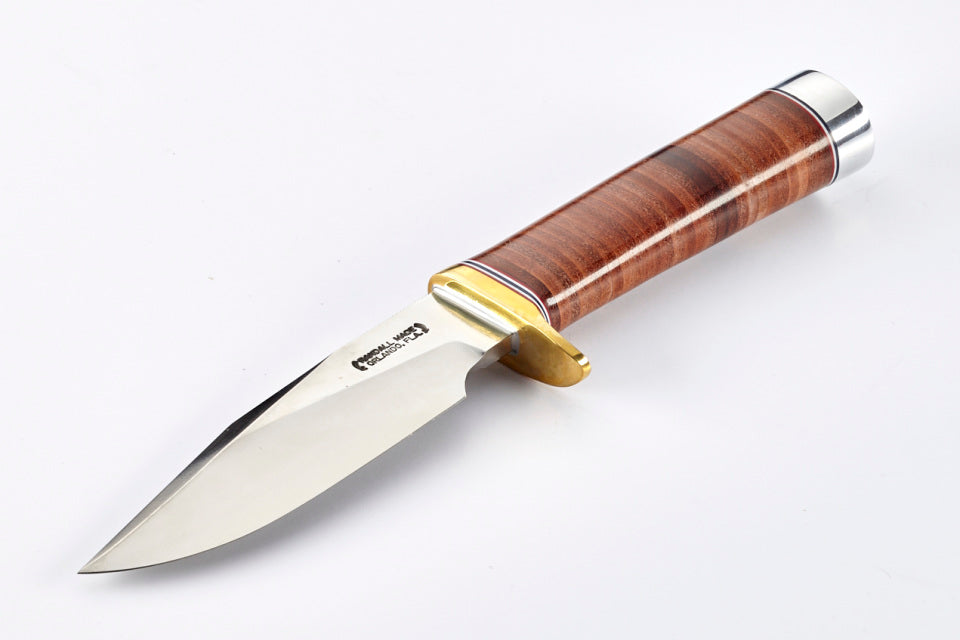 RANDALL USA  Sergeant's Model - 5" - Leather  Handle CARBON STEEL FIXED BLADE Hunting Knife w/Sheath PRE-OWNED