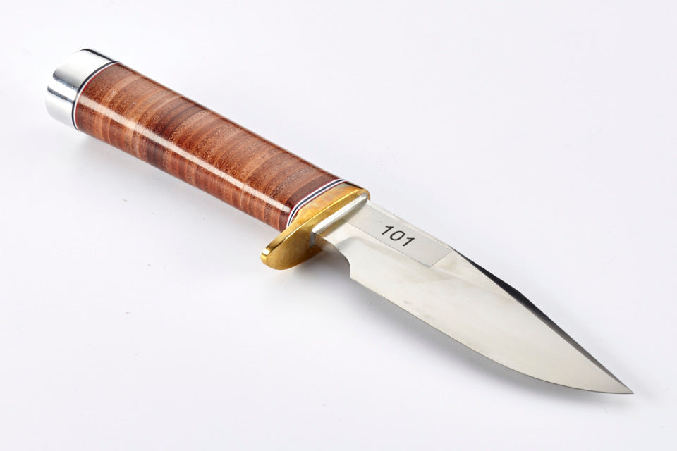 RANDALL USA  Sergeant's Model - 5" - Leather  Handle CARBON STEEL FIXED BLADE Hunting Knife w/Sheath PRE-OWNED