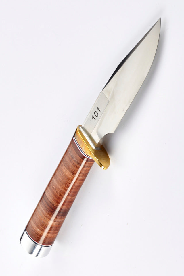 RANDALL USA  Sergeant's Model - 5" - Leather  Handle CARBON STEEL FIXED BLADE Hunting Knife w/Sheath PRE-OWNED