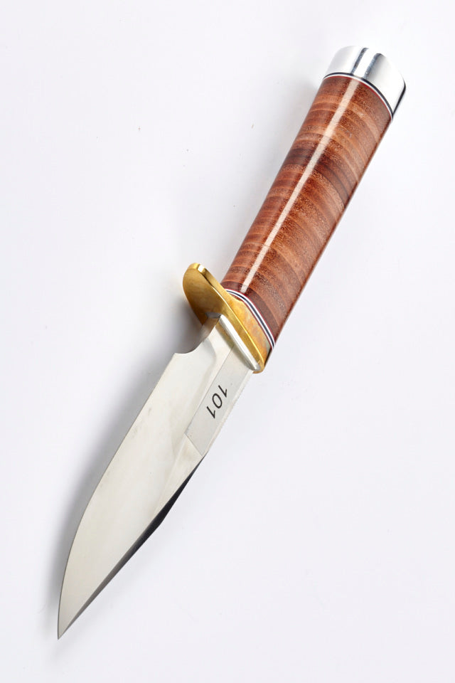 RANDALL USA  Sergeant's Model - 5" - Leather  Handle CARBON STEEL FIXED BLADE Hunting Knife w/Sheath PRE-OWNED