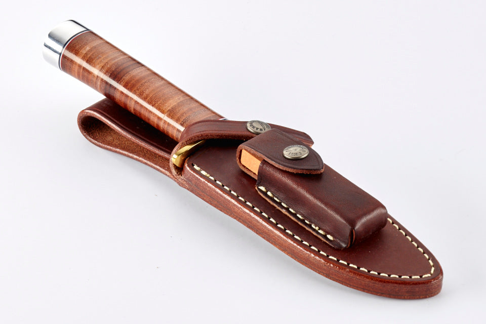 RANDALL USA  Sergeant's Model - 5" - Leather  Handle CARBON STEEL FIXED BLADE Hunting Knife w/Sheath PRE-OWNED