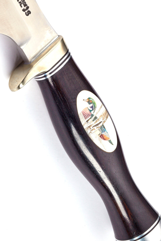 RANDALL USA KNIVES MODEL 8 - 4" - Ebony with Ivory Inlay - Scrimshaw HANDLE ALL PURPOSE SURVIVAL FIXED BLADE HIGH CARBON STEEL W/SHEATH PRE-OWNED