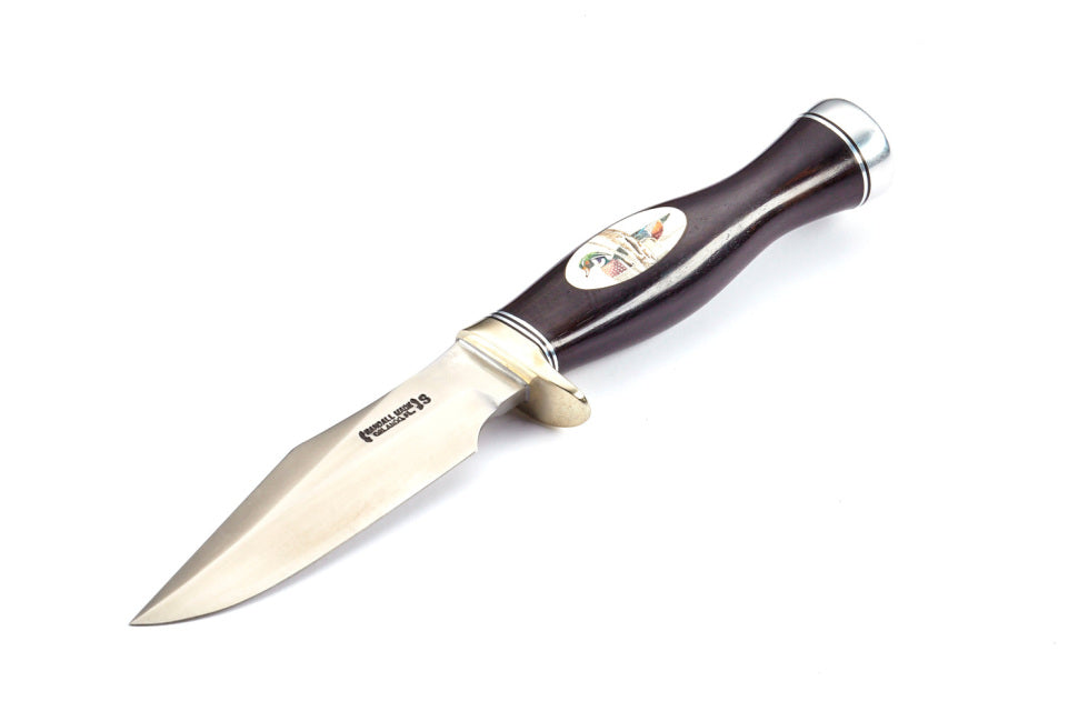 RANDALL USA KNIVES MODEL 8 - 4" - Ebony with Ivory Inlay - Scrimshaw HANDLE ALL PURPOSE SURVIVAL FIXED BLADE HIGH CARBON STEEL W/SHEATH PRE-OWNED