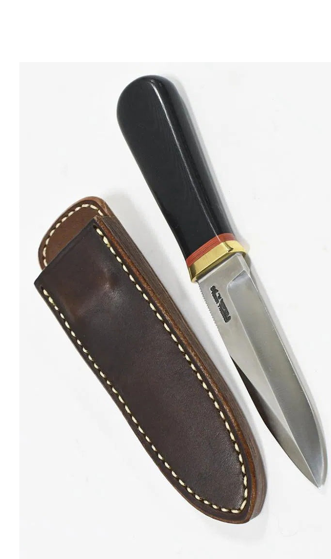 RANDALL USA KNIVES MODEL GAMBLER - 4 ALL PURPOSE GUARDIAN SURVIVAL KNIFE  BLACK MICARTA HANDLE HIGH CARBON STEEL W/SHEATH PRE-OWNED