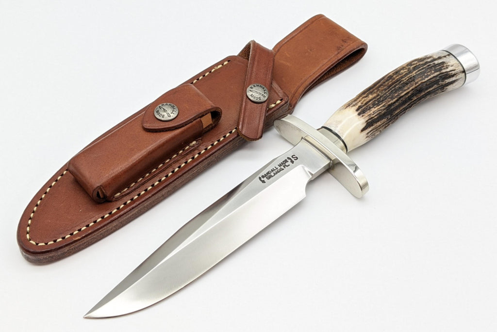 RANDALL USA KNIVES MODEL 1-6 ALL PURPOSE FIGHTER KNIFE HIGH CARBON STEEL STAG/ANTLER HANDLE W/SHEATH PRE-OWNED