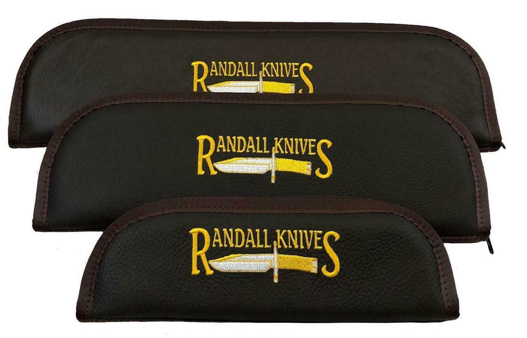 RANDALL KNIFE CASE with SHEATH STRAPS & EMBROIDERED LOGO 5 -7-10-13-14-16- 17" BLACK - USA MADE! NEW