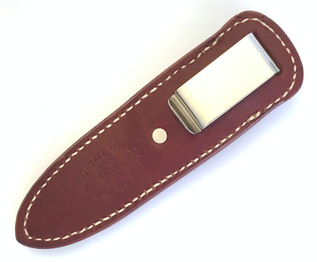 RANDALL USA KNIVES MODEL GAMBLER - 4 ALL PURPOSE GUARDIAN SURVIVAL KNIFE  BLACK MICARTA HANDLE HIGH CARBON STEEL W/SHEATH PRE-OWNED