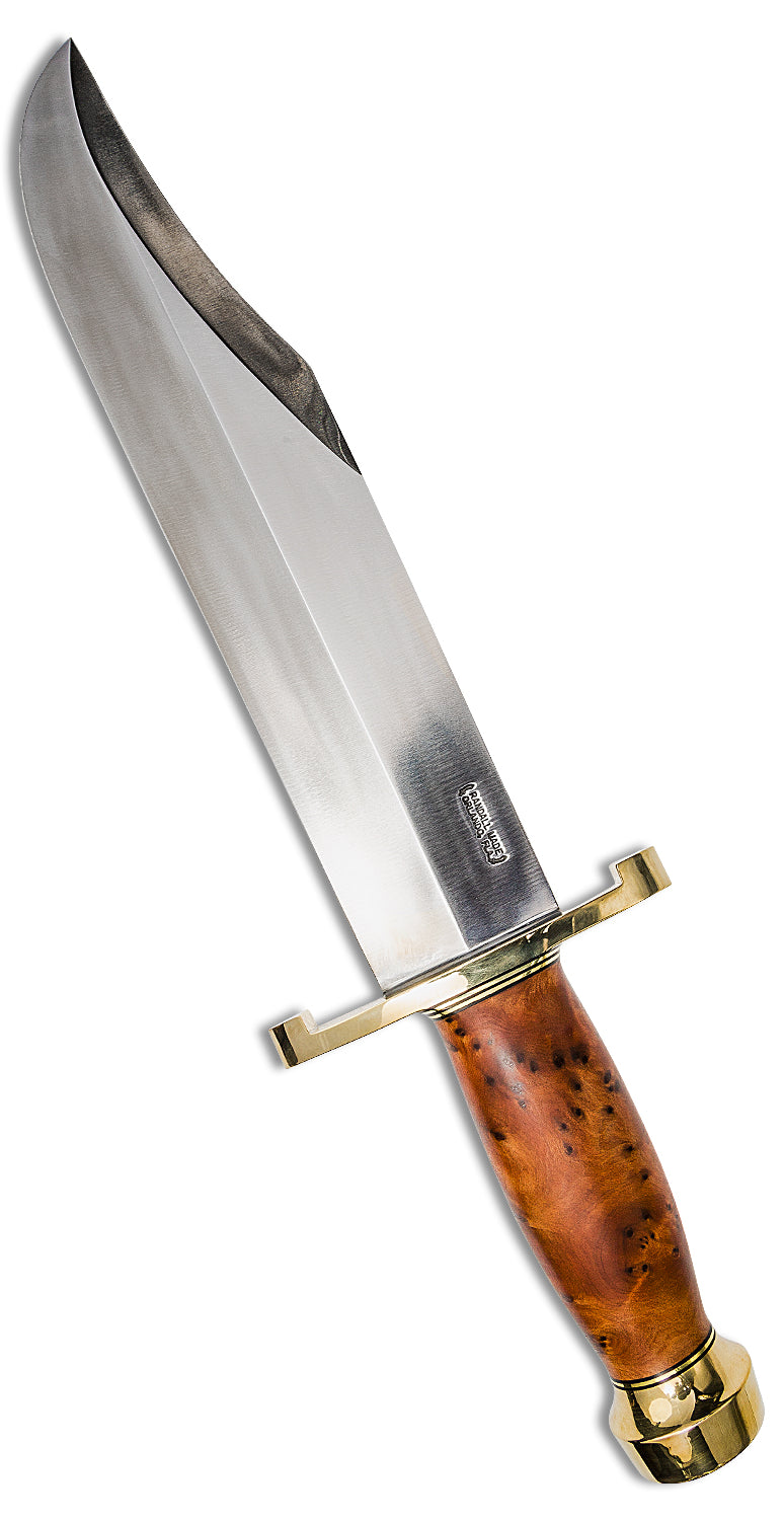 RANDALL USA KNIVES MODEL 12-11 Smithsonian Bowie ALL PURPOSE FIGHTER KNIFE HIGH CARBON STEEL  BURL WOOD Handle W/SHEATH PRE-OWNED