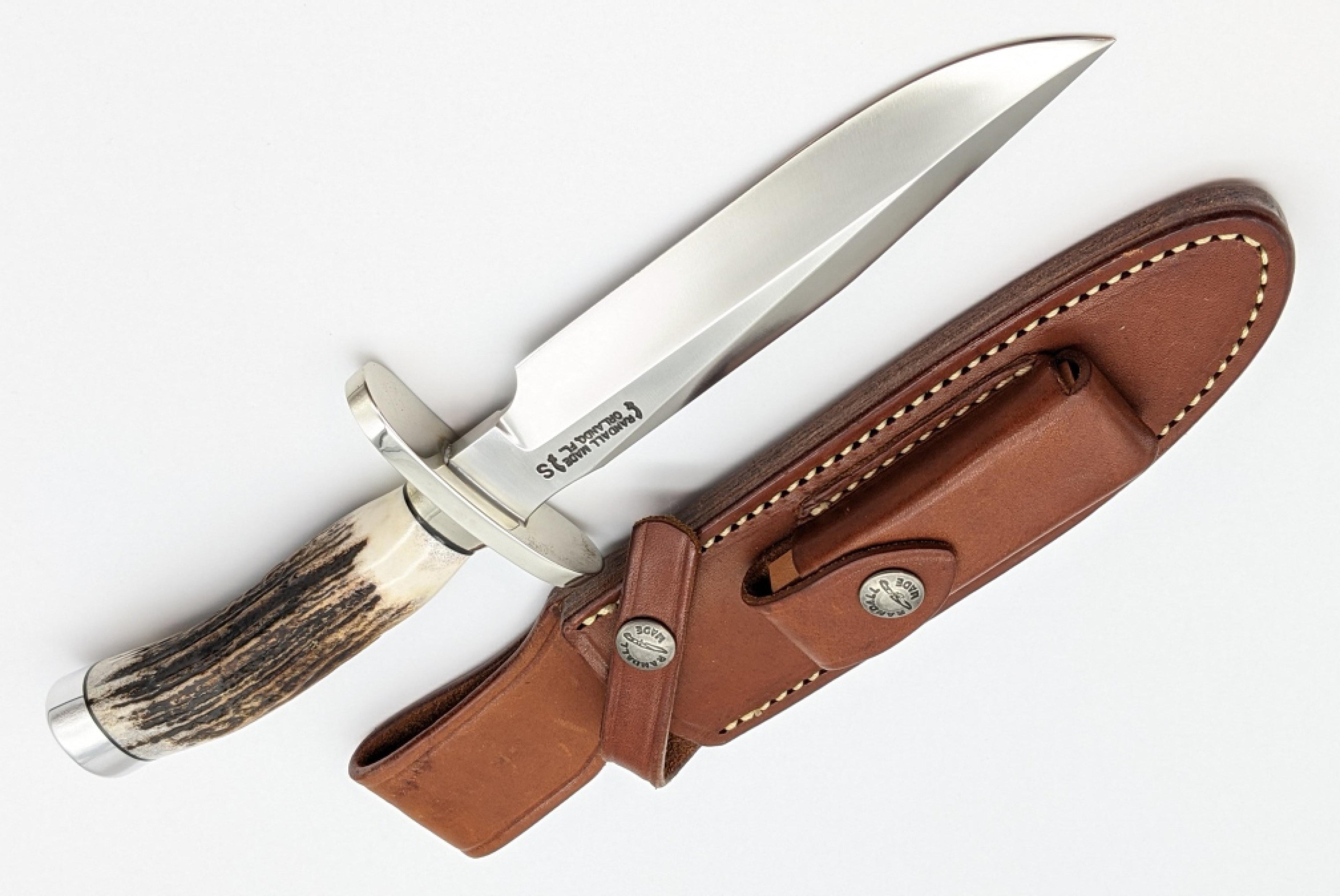 RANDALL USA KNIVES MODEL 1-6 ALL PURPOSE FIGHTER KNIFE HIGH CARBON STEEL STAG/ANTLER HANDLE W/SHEATH PRE-OWNED