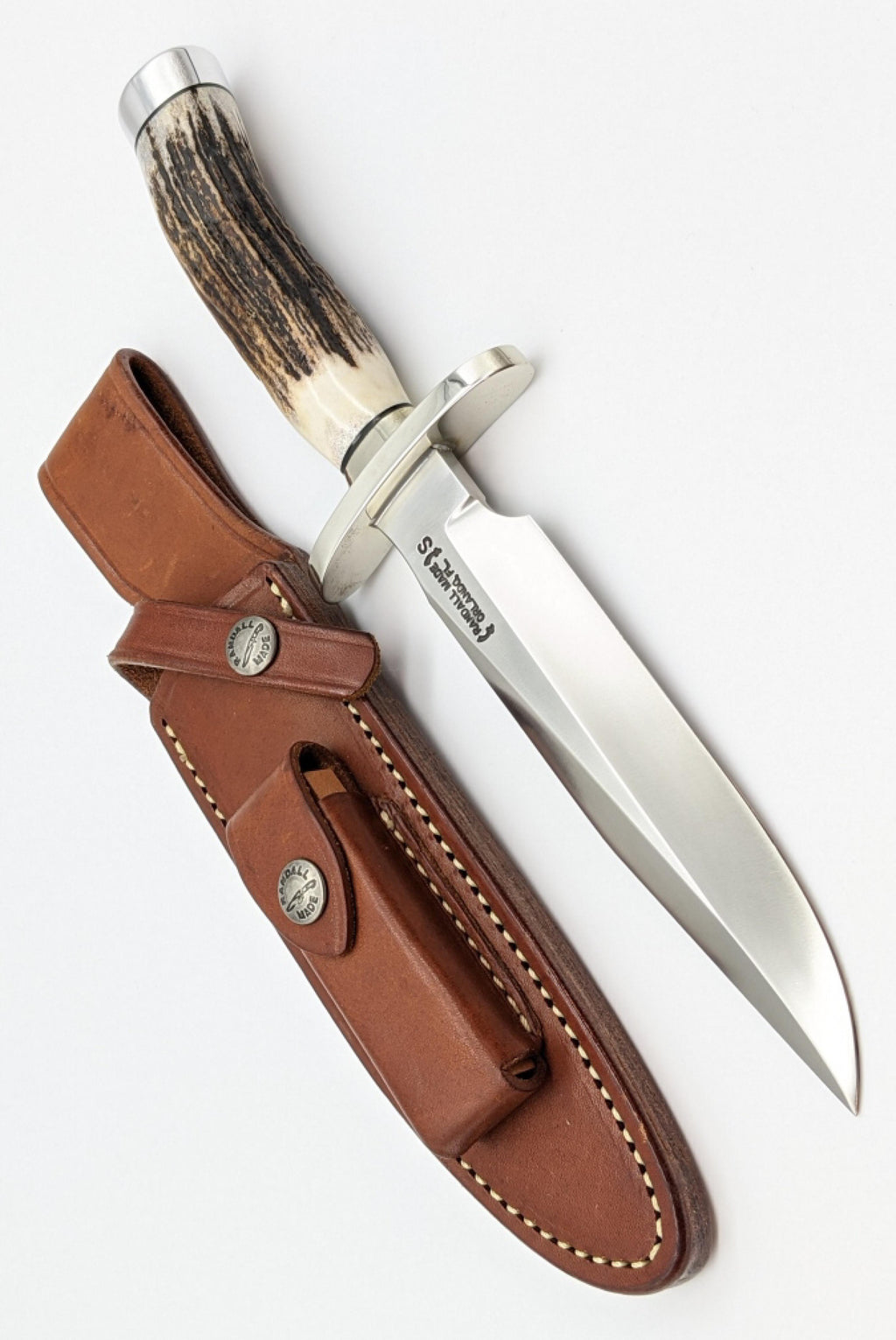 RANDALL USA KNIVES MODEL 1-6 ALL PURPOSE FIGHTER KNIFE HIGH CARBON STEEL STAG/ANTLER HANDLE W/SHEATH PRE-OWNED