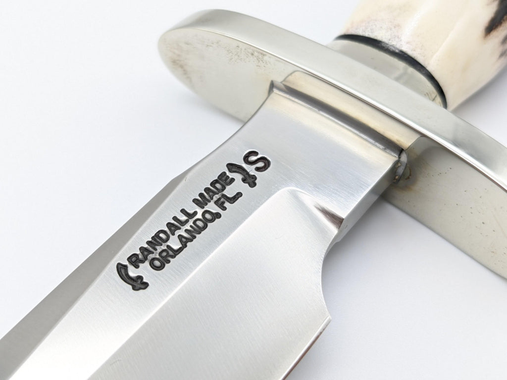 RANDALL USA KNIVES MODEL 1-6 ALL PURPOSE FIGHTER KNIFE HIGH CARBON STEEL STAG/ANTLER HANDLE W/SHEATH PRE-OWNED