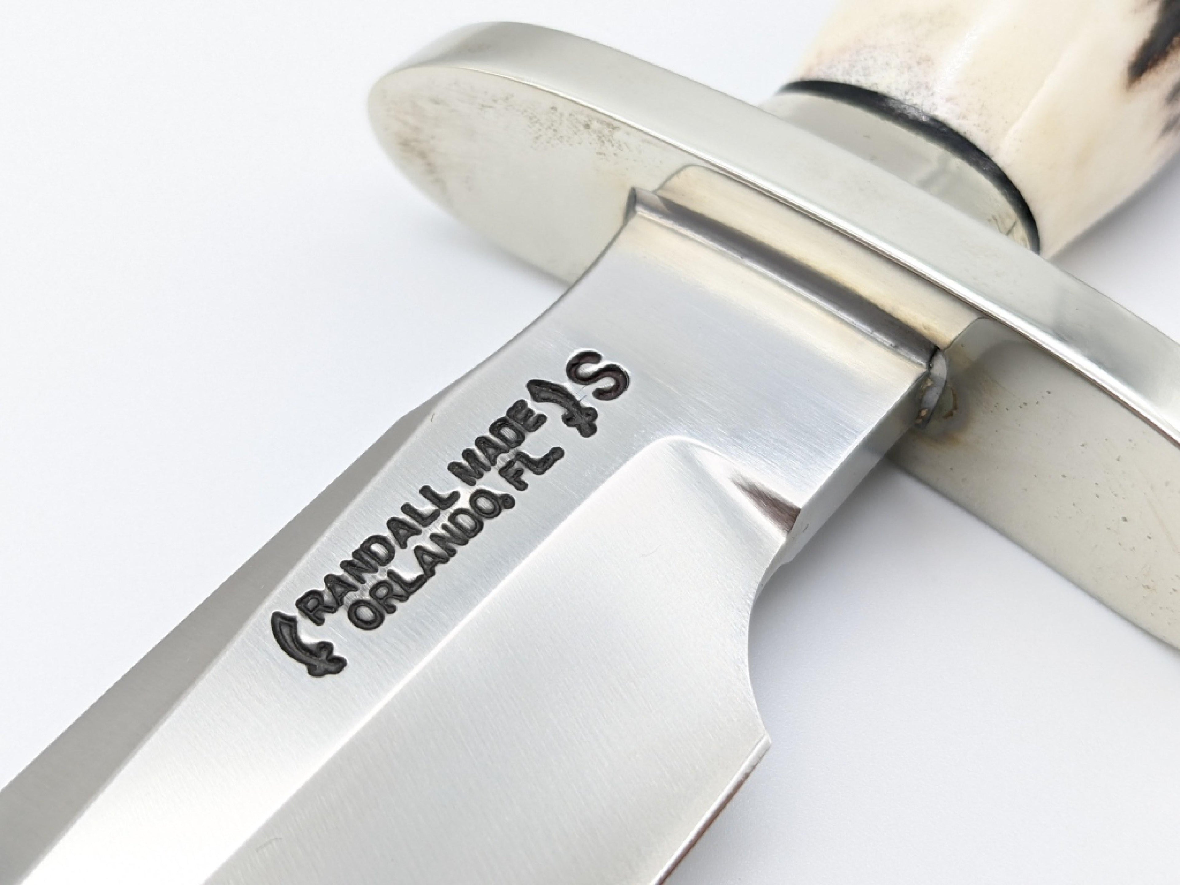 RANDALL USA KNIVES MODEL 1-6 ALL PURPOSE FIGHTER KNIFE HIGH CARBON STEEL STAG/ANTLER HANDLE W/SHEATH PRE-OWNED