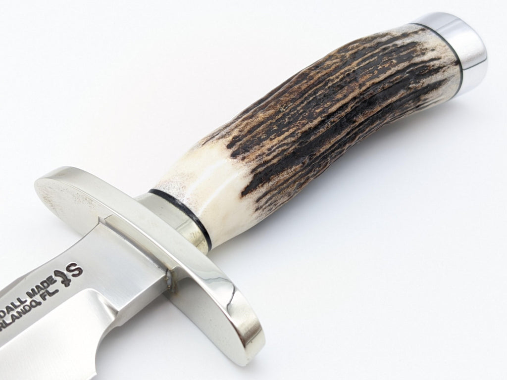 RANDALL USA KNIVES MODEL 1-6 ALL PURPOSE FIGHTER KNIFE HIGH CARBON STEEL STAG/ANTLER HANDLE W/SHEATH PRE-OWNED