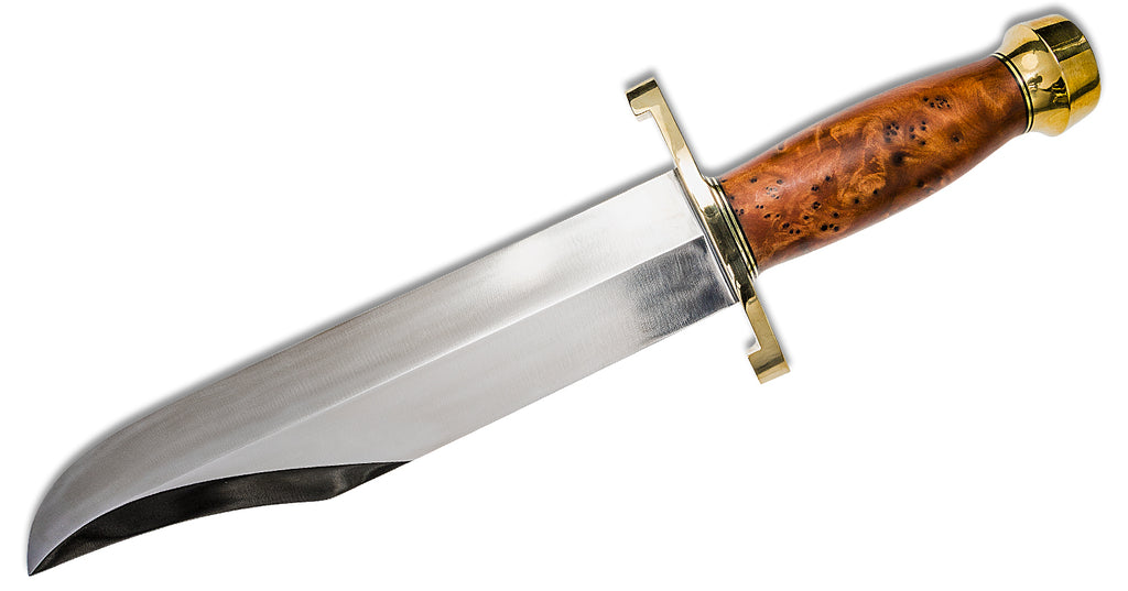 RANDALL USA KNIVES MODEL 12-11 Smithsonian Bowie ALL PURPOSE FIGHTER KNIFE HIGH CARBON STEEL  BURL WOOD Handle W/SHEATH PRE-OWNED