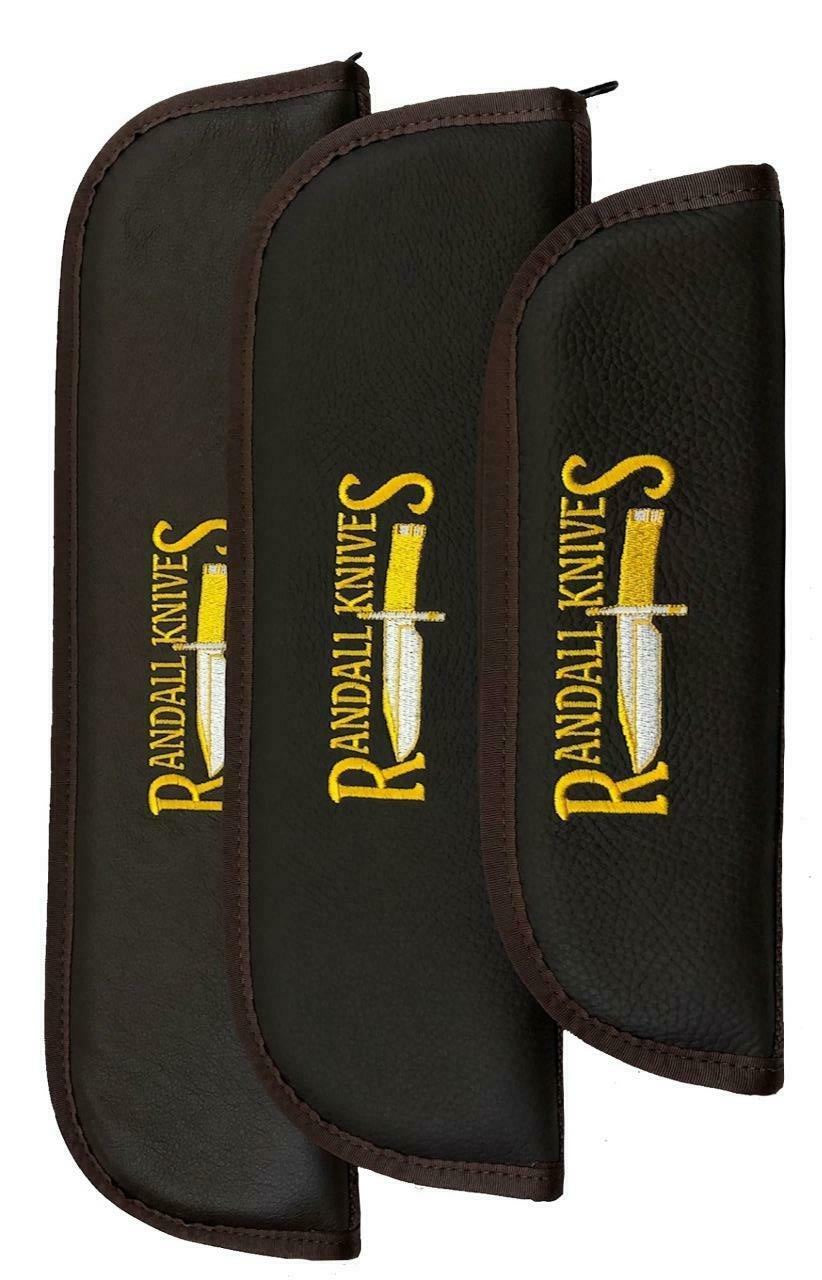 RANDALL KNIFE CASE with SHEATH STRAPS & EMBROIDERED LOGO 5 -7-10-13-14-16- 17" BLACK - USA MADE! NEW