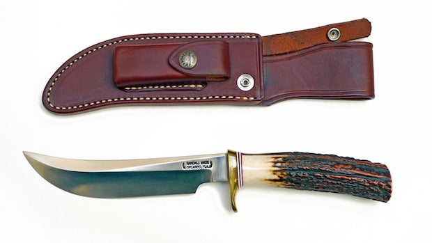 RANDALL USA KNIVES MODEL 5-5.5 ALL PURPOSE FIGHTER KNIFE HIGH CARBON STEEL STAG/ANTLER HANDLE W/SHEATH PRE-OWNED